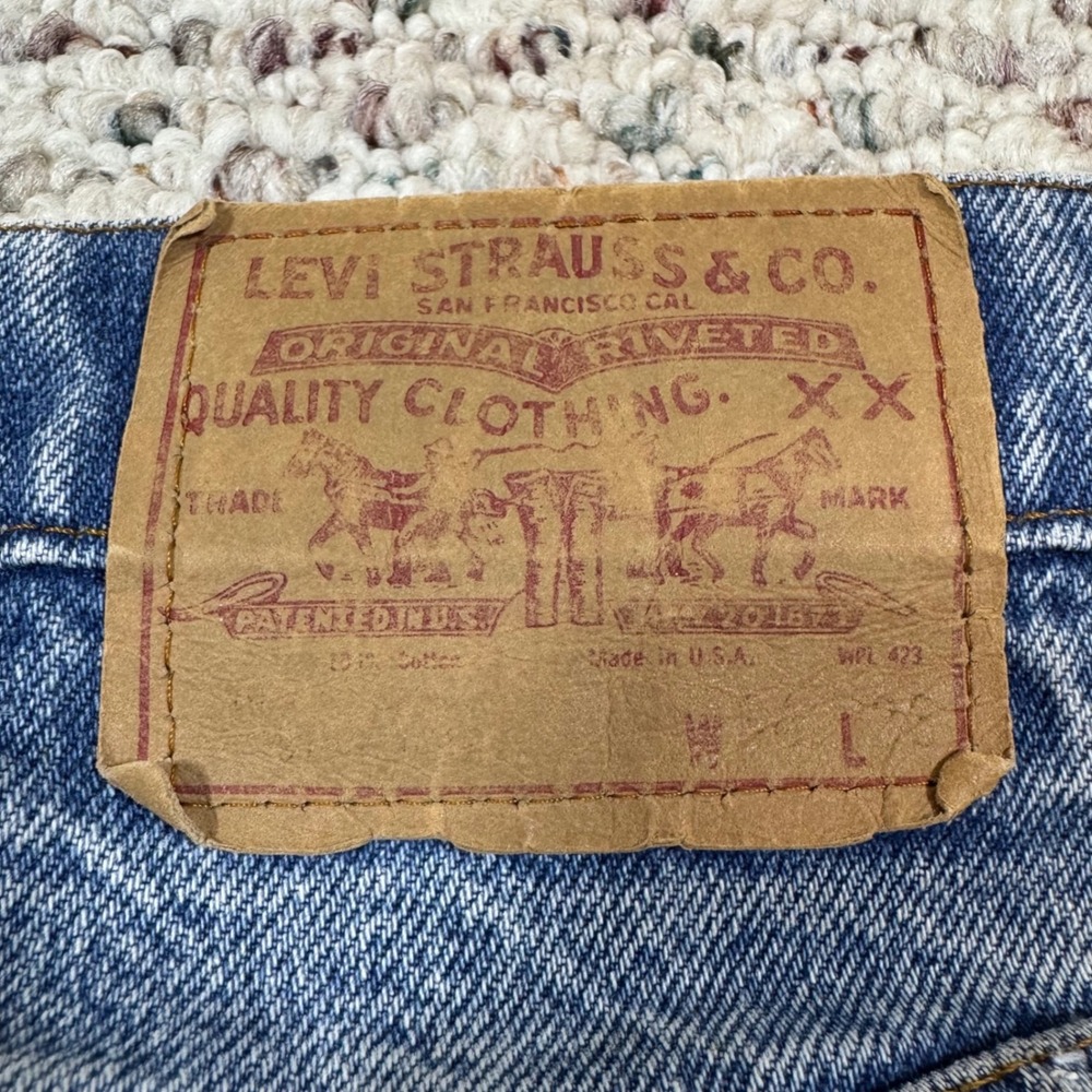 Vintage Levis 505 Jeans Mens 32x32 Distressed Stained Workwear Denim Straight - Picture 15 of 16